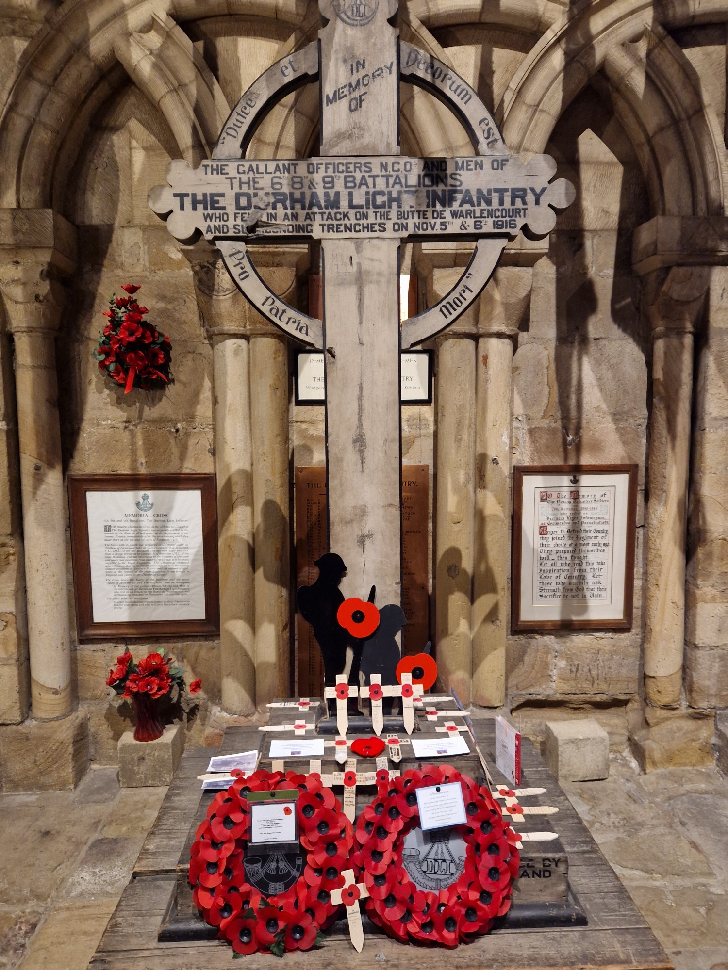 THE DLI cross in Durham Cathedral.